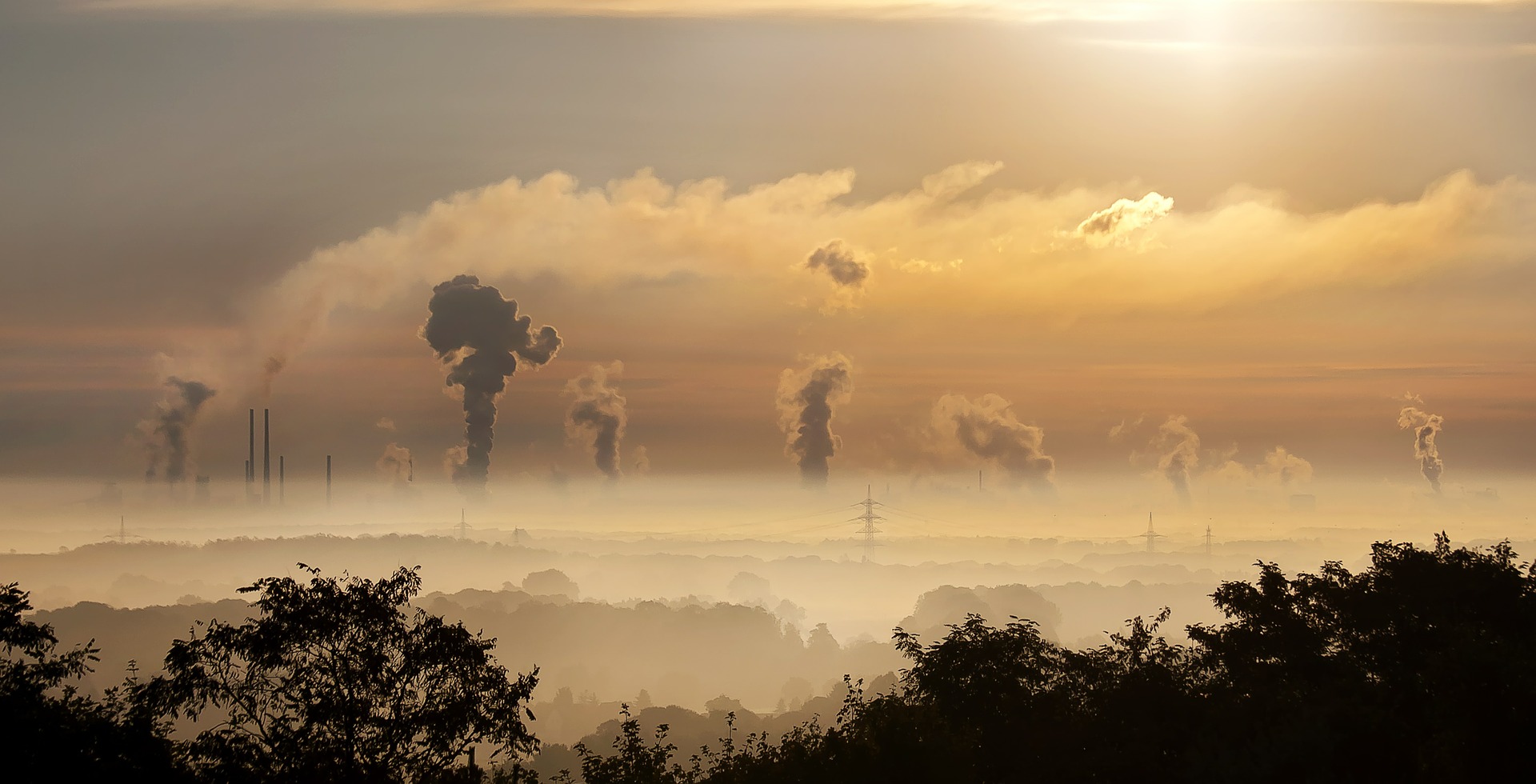 Industrie Sonnenaufgang Nebel