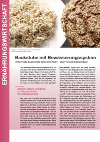 Backstube mit Bewässerungssystem