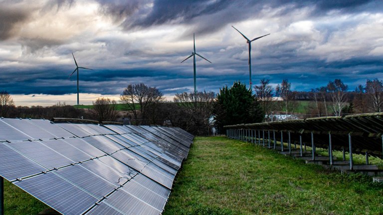 Solarpanel Solarenergie Windräder