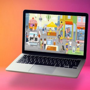 Laptop Bioökonomie Ausstellung